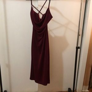 Burgundy midi dress